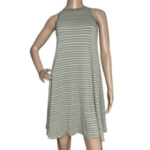 A New Day green/cream striped sleeveless dress NWT